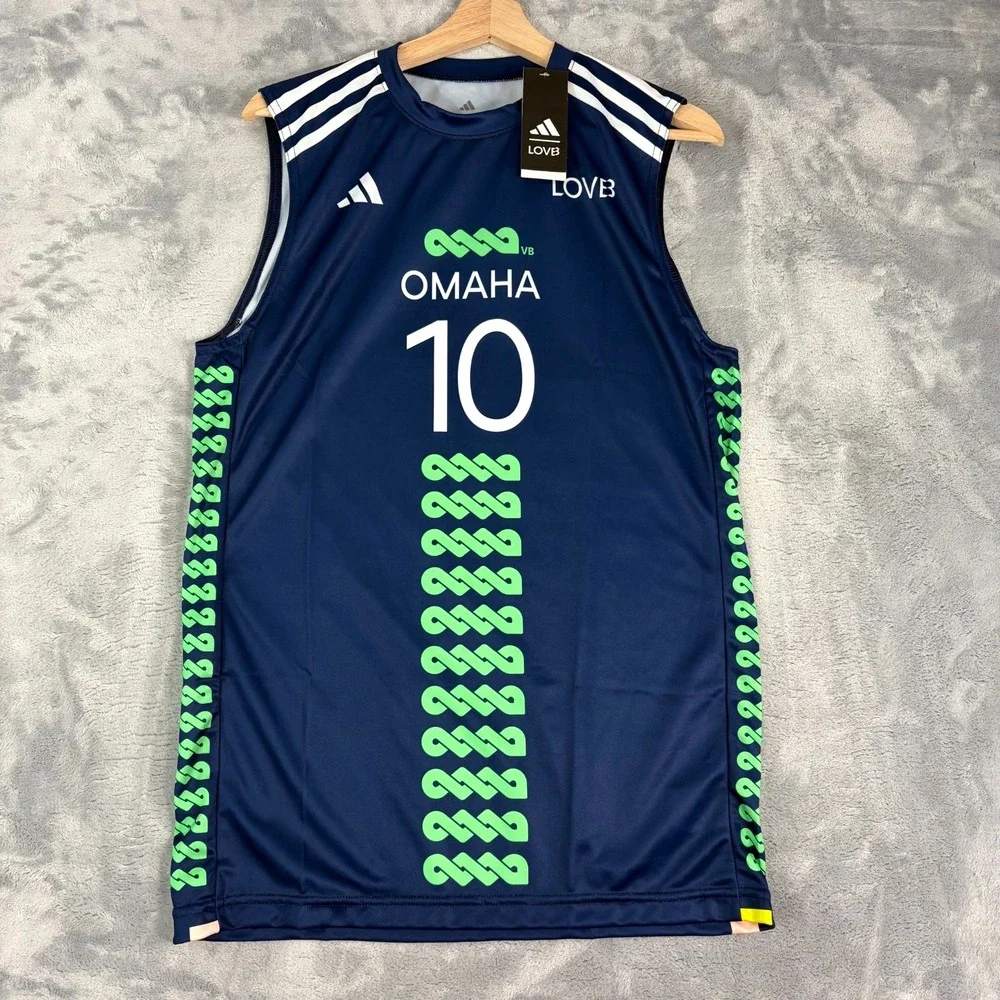 Adidas x Lovb Jordan Larson Omaha Navy Volleyball Jersey #10 Mens Medium NWT